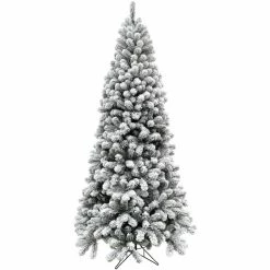 New! Fraser Hill Farm 6.5 ft. Flocked Alaskan Pine Tree, FFAF065-0SN