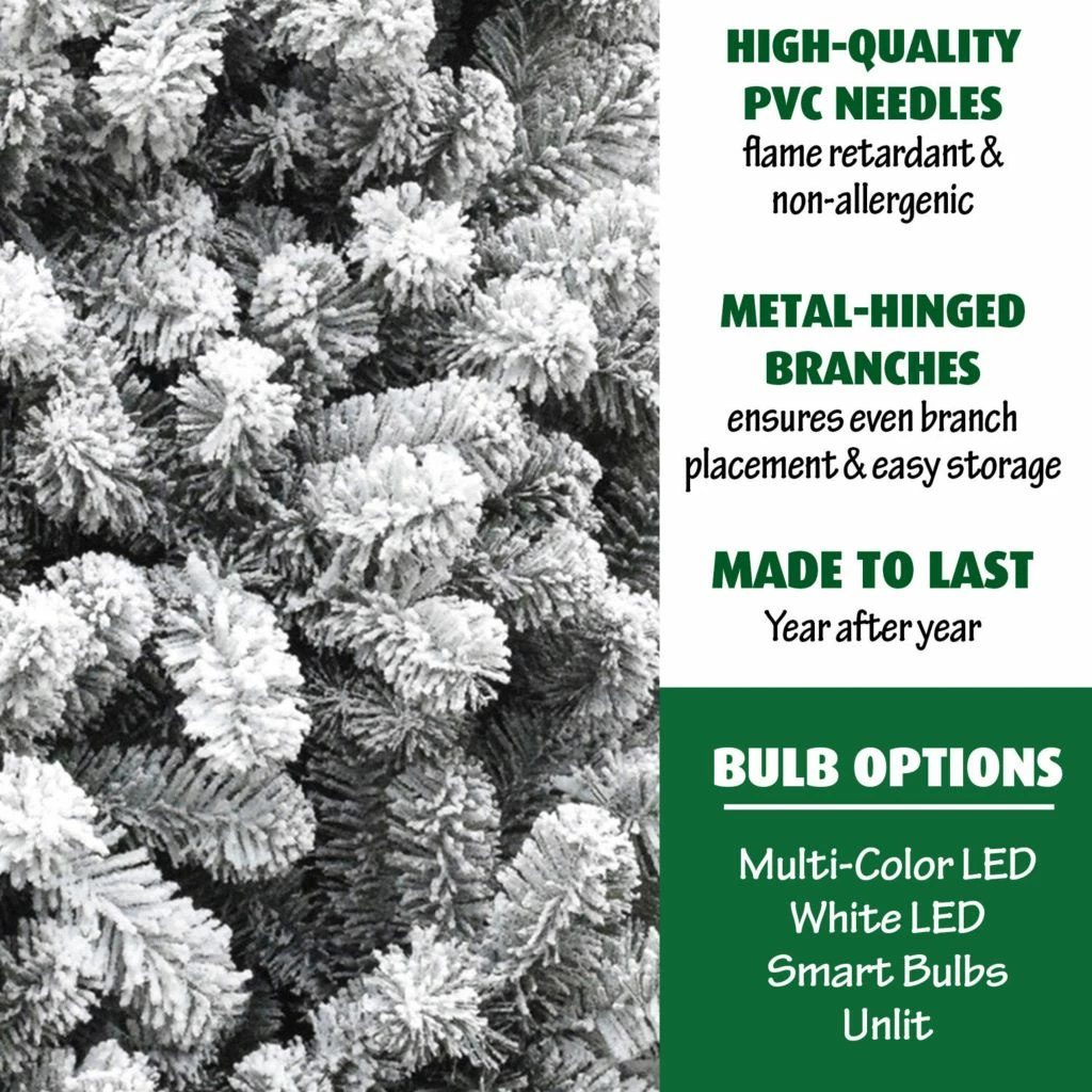 New! Fraser Hill Farm 6.5 ft. Flocked Alaskan Pine Tree, FFAF065-0SN 5 New! Fraser Hill Farm 6.5 ft. Flocked Alaskan Pine Tree, FFAF065-0SN - Image 3