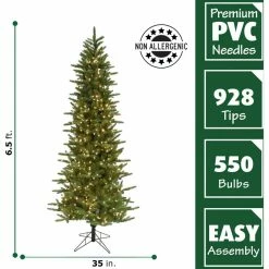 Fraser Hill Farm 6.5 ft. Carmel Pine Slim Artificial Tree, FFCP065-5GR -Fraser Hill Farm Sales Store 1375822 A3