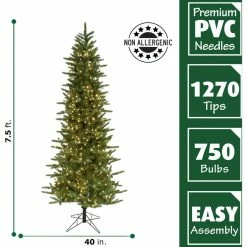 Fraser Hill Farm 7.5 ft. Carmel Pine Slim Artificial Tree, FFCP075-3GR 12 Fraser Hill Farm 7.5 ft. Carmel Pine Slim Artificial Tree, FFCP075-3GR -Fraser Hill Farm Sales Store 1375825 A3