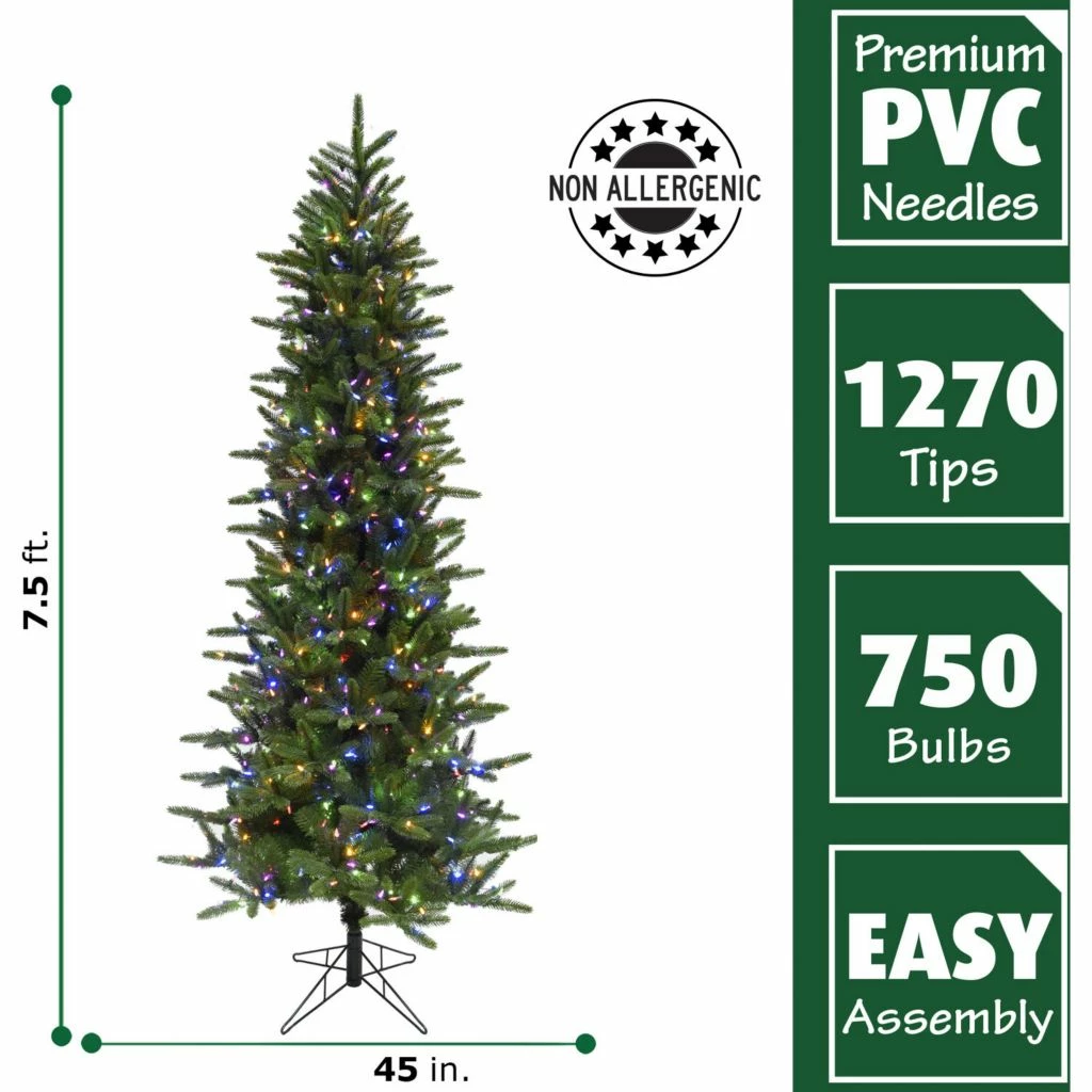 Fraser Hill Farm 7.5 ft. Carmel Pine Slim Artificial Tree, FFCP075-6GR 7 Fraser Hill Farm 7.5 ft. Carmel Pine Slim Artificial Tree, FFCP075-6GR - Image 5
