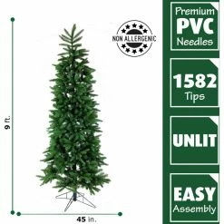 Fraser Hill Farm 9 ft. Carmel Pine Slim Artificial Tree, FFCP090-0GR -Fraser Hill Farm Sales Store 1375828 A4