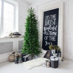 Fraser Hill Farm 9 ft. Carmel Pine Slim Artificial Tree, FFCP090-0GR -Fraser Hill Farm Sales Store 1375828 A5