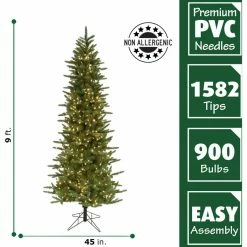 Fraser Hill Farm 9 ft. Carmel Pine Slim Artificial Tree, FFCP090-3GR 16 Fraser Hill Farm 9 ft. Carmel Pine Slim Artificial Tree, FFCP090-3GR -Fraser Hill Farm Sales Store 1375829 A5
