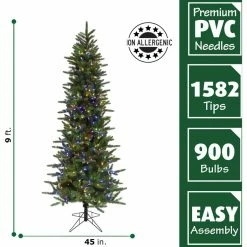 Fraser Hill Farm 9 ft. Carmel Pine Slim Artificial Tree, FFCP090-6GR -Fraser Hill Farm Sales Store 1375831 A4
