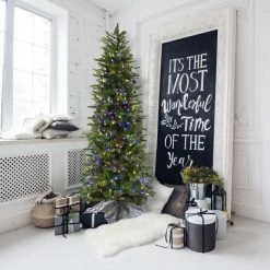 Fraser Hill Farm 9 ft. Carmel Pine Slim Artificial Tree, FFCP090-6GR -Fraser Hill Farm Sales Store 1375831 A6