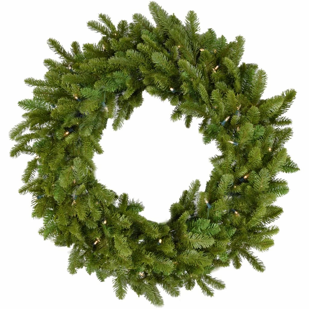 Fraser Hill Farm 48 in. Grandland Artificial Wreath, Pre-Strung with 150 Clear LED Bulbs, FFGT048W-5GR 3 Fraser Hill Farm 48 in. Grandland Artificial Wreath, Pre-Strung with 150 Clear LED Bulbs, FFGT048W-5GR