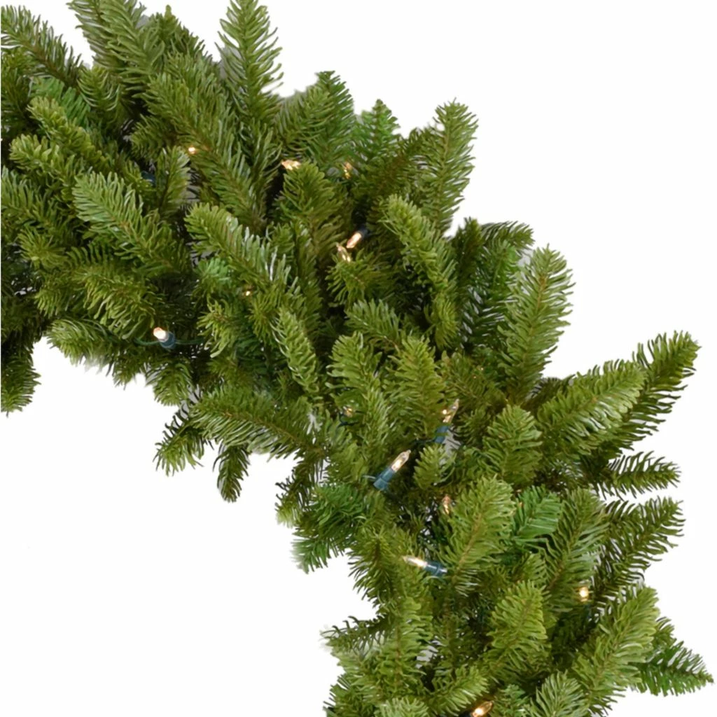 Fraser Hill Farm 48 in. Grandland Artificial Wreath, Pre-Strung with 150 Clear LED Bulbs, FFGT048W-5GR 4 Fraser Hill Farm 48 in. Grandland Artificial Wreath, Pre-Strung with 150 Clear LED Bulbs, FFGT048W-5GR - Image 2