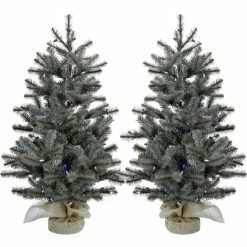 Fraser Hill Farm Set of Two 3 ft. Heritage Pine Trees, FFHP042-6GRB/SET2