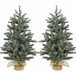 Fraser Hill Farm Set of Two 4 ft. Heritage Pine Trees, FFHP056-5GRB/SET2