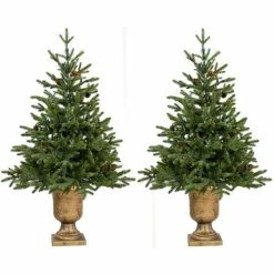 Fraser Hill Farm Set of Two 3 ft. Noble Fir Artificial Trees, FFNF042-0GR/SET2