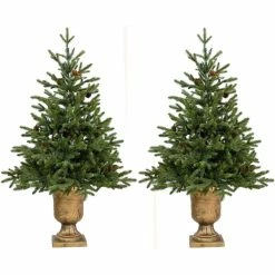 Fraser Hill Farm 2 4 ft. Noble Fir Artificial Trees, FFNF056-0GR/SET