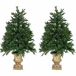 Fraser Hill Farm Set of Two 4 ft. Noble Fir Trees, FFNF056-6GRB/SET2