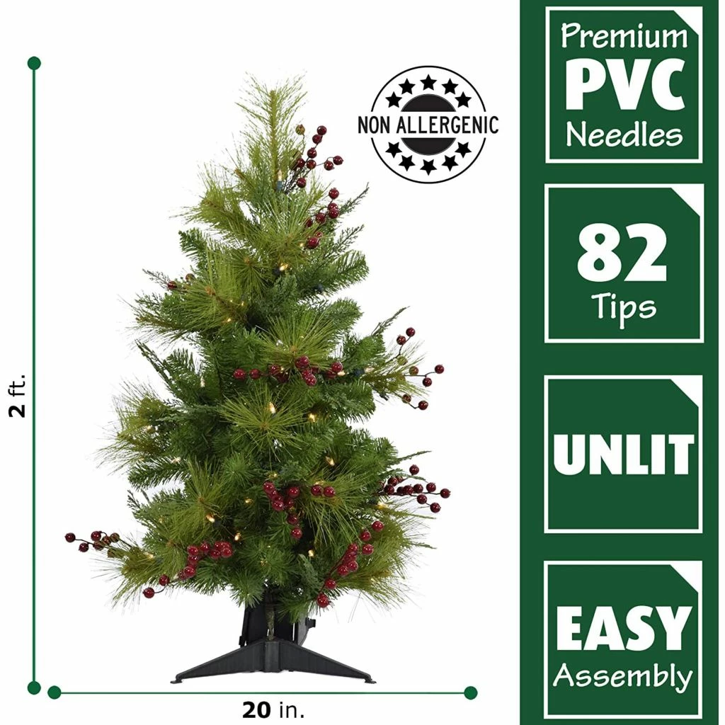 Fraser Hill Farm 2 ft. Newberry Pine Artificial Trees, FFNP028-5GRB 6 Fraser Hill Farm 2 ft. Newberry Pine Artificial Trees, FFNP028-5GRB - Image 4