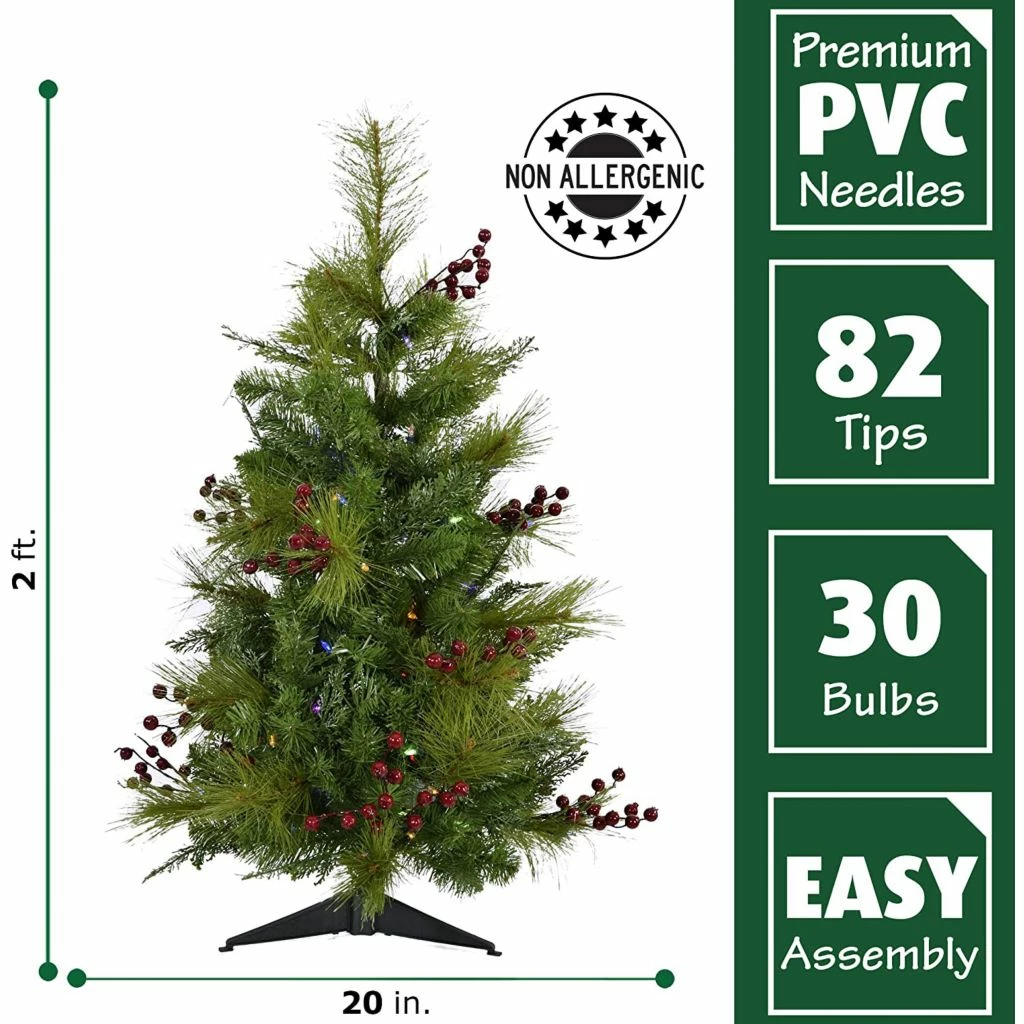 Fraser Hill Farm 2 ft. Newberry Pine Artificial Tree, FFNP028-6GRB 5 Fraser Hill Farm 2 ft. Newberry Pine Artificial Tree, FFNP028-6GRB - Image 3