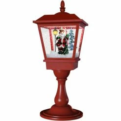Fraser Hill Farm 25 in. Musical Tabletop Santa Claus Lantern in Red, 115V, FSTL025SQA-RD