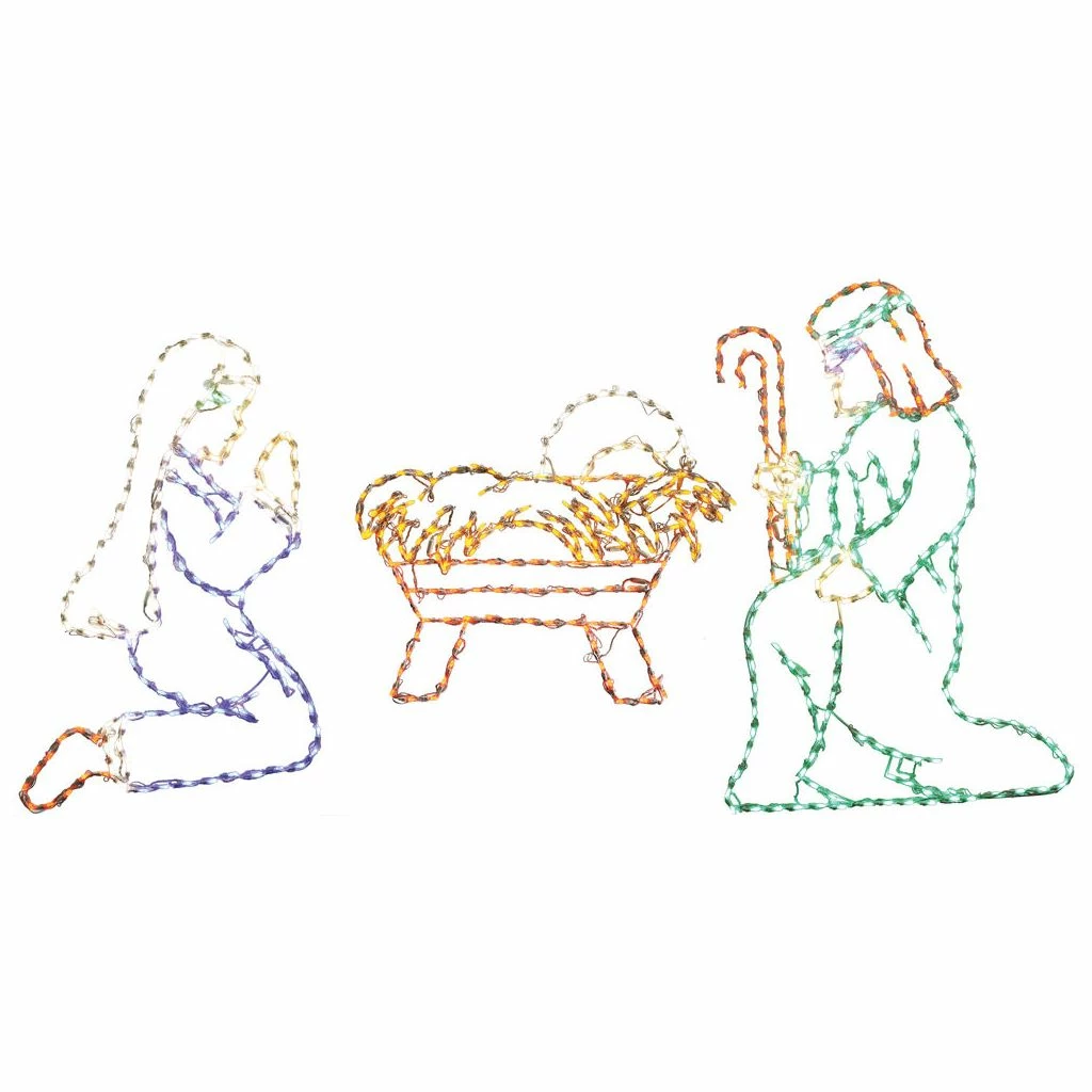 Fraser Hill Farm 3 Piece Nativity Light Set, FFCHLED003-NTV0-MTL 3 Fraser Hill Farm 3 Piece Nativity Light Set, FFCHLED003-NTV0-MTL