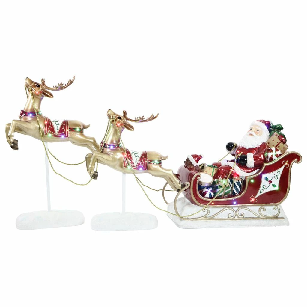 Fraser Hill Farm 3 pc. Santa Sleigh Decor Set, FFRS000-SC1-RD 3 Fraser Hill Farm 3 pc. Santa Sleigh Decor Set, FFRS000-SC1-RD