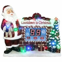 Fraser Hill Farm Musical Santa Countdown Clock, FFRS033-SC3-RD