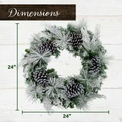 Fraser Hill Farm 24 in. Snow Flocked and Oversized Pinecone Artificial Christmas Wreath 9 Fraser Hill Farm 24 in. Snow Flocked and Oversized Pinecone Artificial Christmas Wreath -Fraser Hill Farm Sales Store 1647541 A3