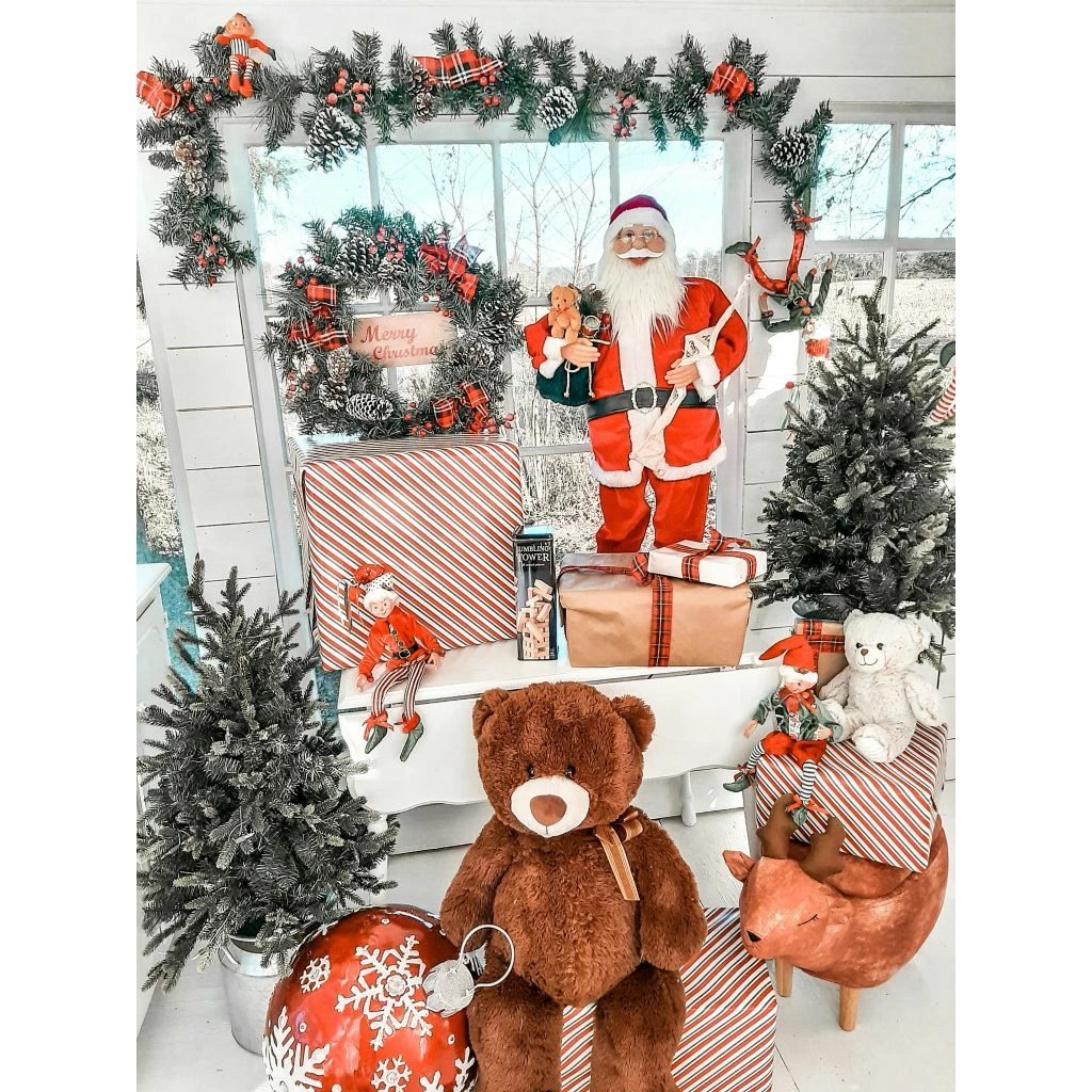 Fraser Hill Farm 24 in. Frosted, Plaid Bows and Pincone Artificial Christmas Wreath 8 Fraser Hill Farm 24 in. Frosted, Plaid Bows and Pincone Artificial Christmas Wreath - Image 6