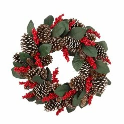 Fraser Hill Farm 24 in. Christmas Pinecone Wreath with Red Berries, Artificial, FF024CHWR017-0GR 11 Fraser Hill Farm 24 in. Christmas Pinecone Wreath with Red Berries, Artificial, FF024CHWR017-0GR -Fraser Hill Farm Sales Store 1647556 A4