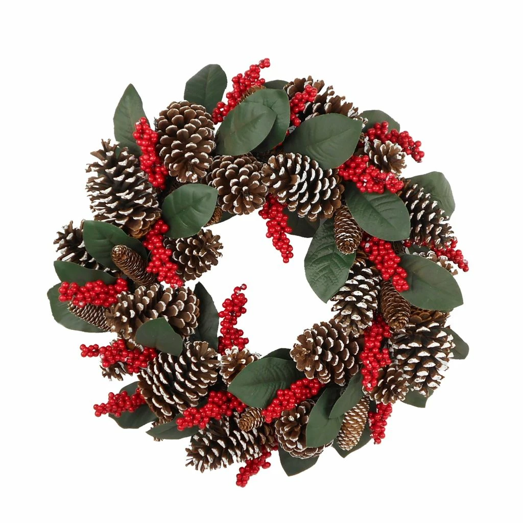 Fraser Hill Farm 24 in. Christmas Pinecone Wreath with Red Berries, Artificial, FF024CHWR017-0GR 7 Fraser Hill Farm 24 in. Christmas Pinecone Wreath with Red Berries, Artificial, FF024CHWR017-0GR - Image 5