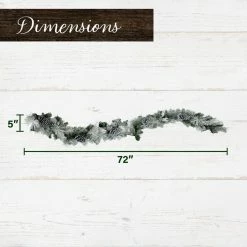 Fraser Hill Farm 6 ft. Christmas Snow Flocked Garland with Pinecones, PVC, Faux Trimming -Fraser Hill Farm Sales Store 1647561 A3