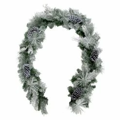 Fraser Hill Farm 6 ft. Christmas Snow Flocked Garland with Pinecones, PVC, Faux Trimming -Fraser Hill Farm Sales Store 1647561 A4