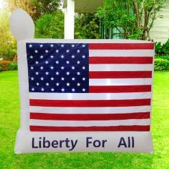 Fraser Hill Farm 6 ft. Wide American Flag Outdoor Inflatable, Liberty for All, Outdoor Inflatable w/ Lights, FHINAMFLAG061-L -Fraser Hill Farm Sales Store 1702291 A4