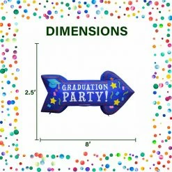 Fraser Hill Farm 8 ft. Wide Graduation Party Arrow Outdoor Inflatable, Outdoor Blow Up Inflatable with Lights, FHINGDPRTY081-L -Fraser Hill Farm Sales Store 1702297 A2