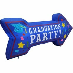 Fraser Hill Farm 8 ft. Wide Graduation Party Arrow Outdoor Inflatable, Outdoor Blow Up Inflatable with Lights, FHINGDPRTY081-L -Fraser Hill Farm Sales Store 1702297 A3