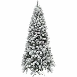Fraser Hill Farm 10 ft. Flocked Alaskan Pine Christmas Tree, FFAF010-0SN