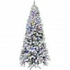 Fraser Hill Farm 10 ft. Flocked Alaskan Pine Christmas Tree with Multi-Color LED String Lighting, FFAF010-6SN -Fraser Hill Farm Sales Store 1857606