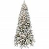 New! Fraser Hill Farm 12 ft. Flocked Alaskan Pine Christmas Tree with Smart String Lighting, FFAF012-3SN
