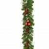 Fraser Hill Farm 9 ft. Joyful Decorative Garland with Pinecones and Red Berries, FFJFGL108-0GR