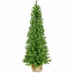 Fraser Hill Farm 6.5 ft. Slim Mountain Pine Flocked Christmas Tree with Warm White LED Lights, FFMPS065-5SN