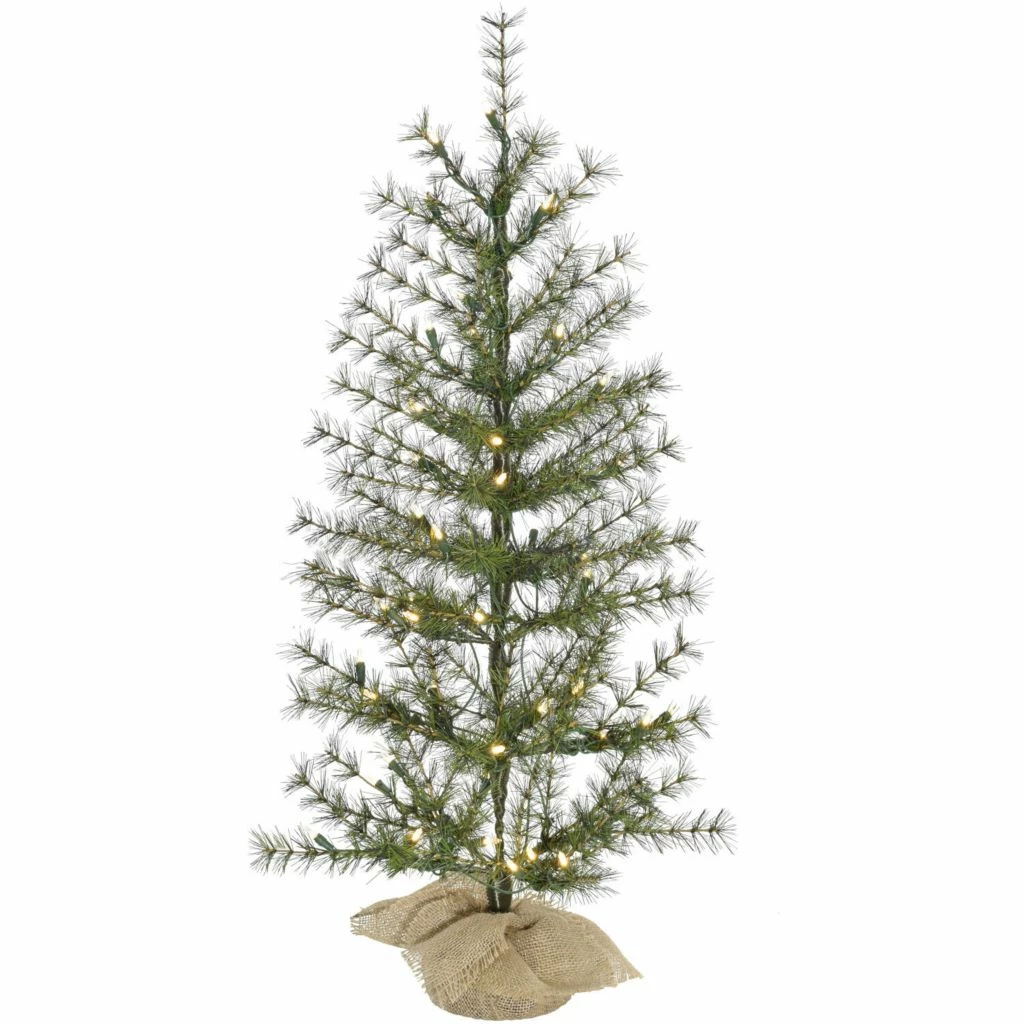 Fraser Hill Farm 3 ft. Farmhouse Fir Christmas Tree with Burlap Bag and Warm White LED Lights, FFFF036-5GR 3 Fraser Hill Farm 3 ft. Farmhouse Fir Christmas Tree with Burlap Bag and Warm White LED Lights, FFFF036-5GR