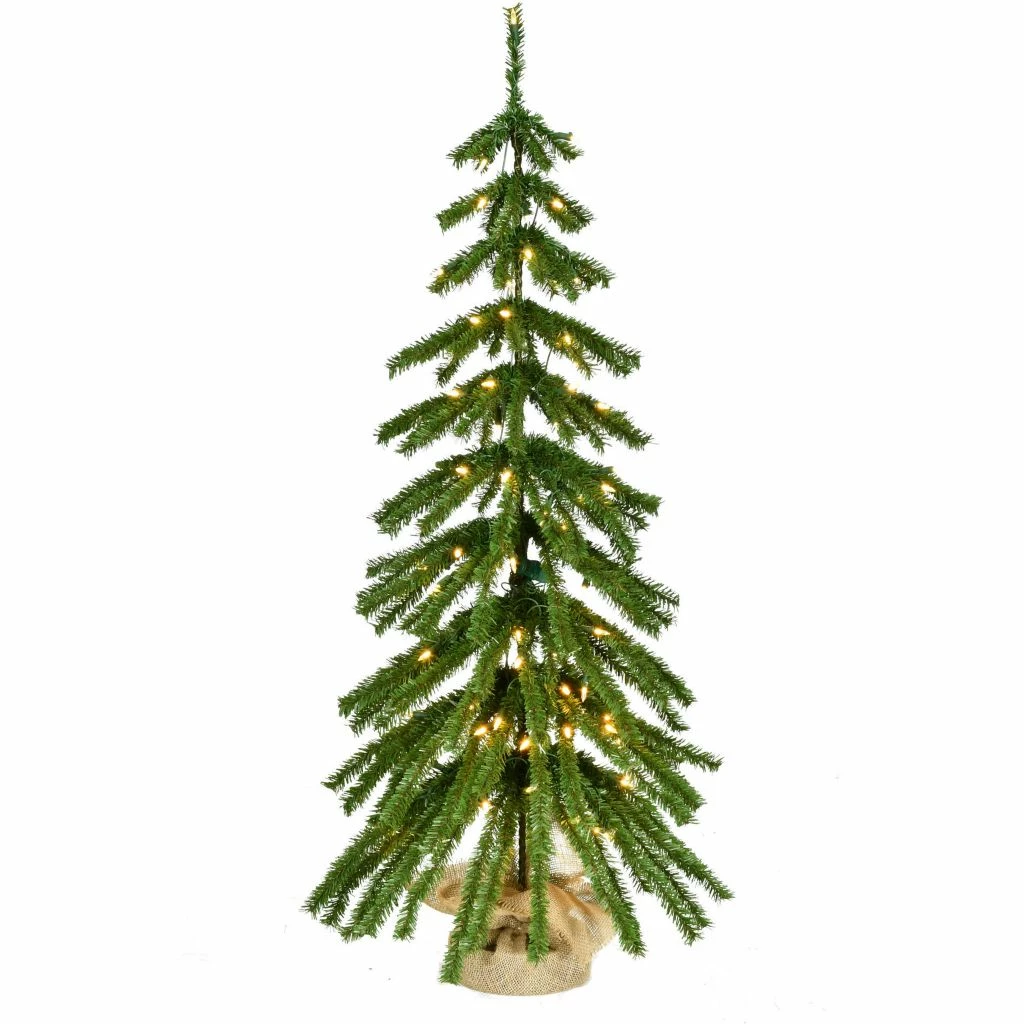 Fraser Hill Farm 4 ft. Downswept Farmhouse Fir Christmas Tree with Burlap Bag and Warm White LED Lights, FFFF048-5GR1 3 Fraser Hill Farm 4 ft. Downswept Farmhouse Fir Christmas Tree with Burlap Bag and Warm White LED Lights, FFFF048-5GR1