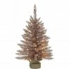 Fraser Hill Farm 4 ft. Festive Tinsel Christmas Tree with Burlap Bag and Warm White LED Lights, Blush, FFFT048-5BLS -Fraser Hill Farm Sales Store 1857653