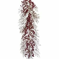 Fraser Hill Farm 9 ft. Decorative Garland with Red Berries, FF006GL-108-0RD