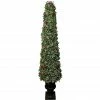 Fraser Hill Farm 4 ft. Faux Boxwood Christmas Porch Tree with Red Berries in Ornamental Pot, FF048CHPT004-0GR