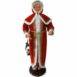 Fraser Hill Farm 58 in. Dancing Mrs. Claus with Hooded Cloak and Faux Lantern, FMC058-2RD5