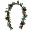 Fraser Hill Farm 9 ft. Frosted Christmas Garland with Red Berries, Plaid Bows, and Rustic Sleigh Bells, FF108CHGL008-0GR -Fraser Hill Farm Sales Store 1857702