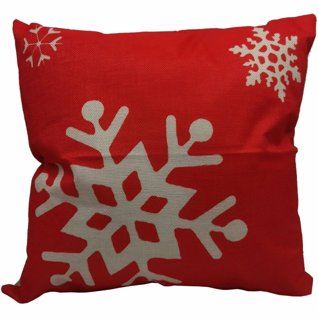Fraser Hill Farm 15.5 in. Snowflake Accent Pillow, Red/White, FHFXMASPLW-RED1 3 Fraser Hill Farm 15.5 in. Snowflake Accent Pillow, Red/White, FHFXMASPLW-RED1